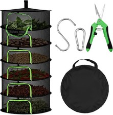 6 Layer Herb Drying Rack with Zipper, Foldable Food Drying Net Collapsible