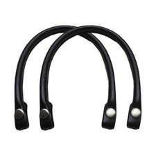 2PCS PU Leather Handbag Handles, Purse Handles Replacement, 40cm/15.75, Black