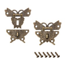 2 Sets Wood Case Chest Box Clasp Closure Hasp Latches Bronze Tone 50 x 43mm
