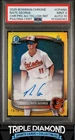 2025 Bowman Chrome 1st Nate George Prospect Auto Yellow #15/75 PSA 9 Auto 10 S70