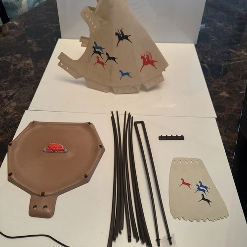 Vintage 1989 Playmobil Geobra Native American Indian Camp Teepee Tent Western