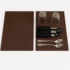 2 Pack Microfiber Dish Drying Mat Pad Kitchen Counter Reversible Super Absorbent