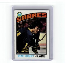 1976-77 Topps Rene Robert Signed Card #42 Sabres On Card Auto