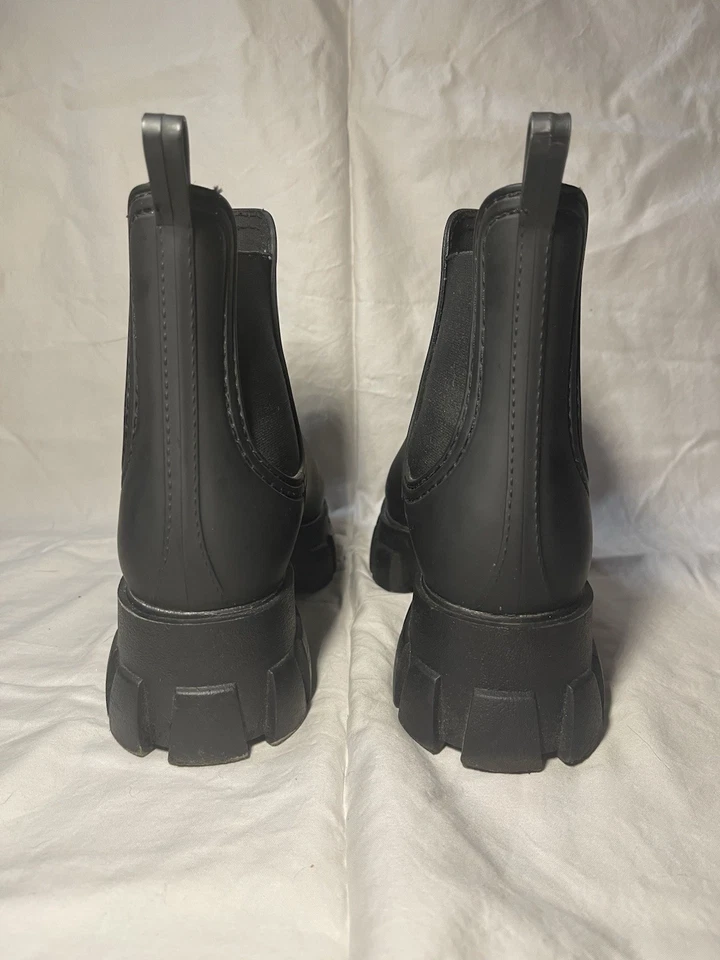 Bota de Lluvia Chelsea Jeffery Campbell Negra Plataforma Gruesa Suela Talla 7 Foto 3 de 4