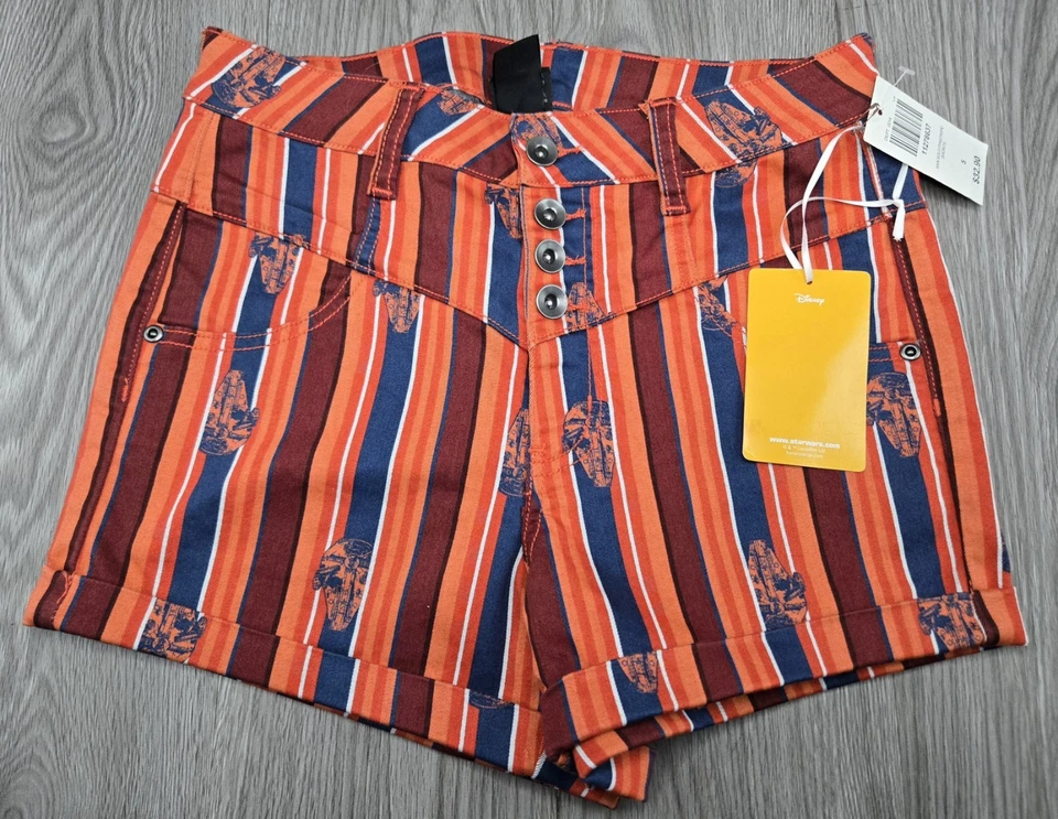 PANTALONES CORTOS MUJER HER UNIVERSE DISNEY STAR WARS HAN SOLO MILLENNIUM FALCON NUEVOS CON ETIQUETAS Talla-0 Foto 4 de 4