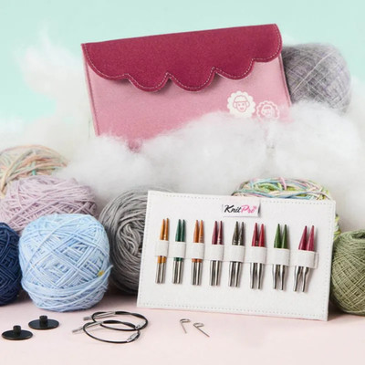 KnitPro Dreamz Mini Interchangeable Circular Needle Set (5cm) 8 Sizes (3mm-6mm)