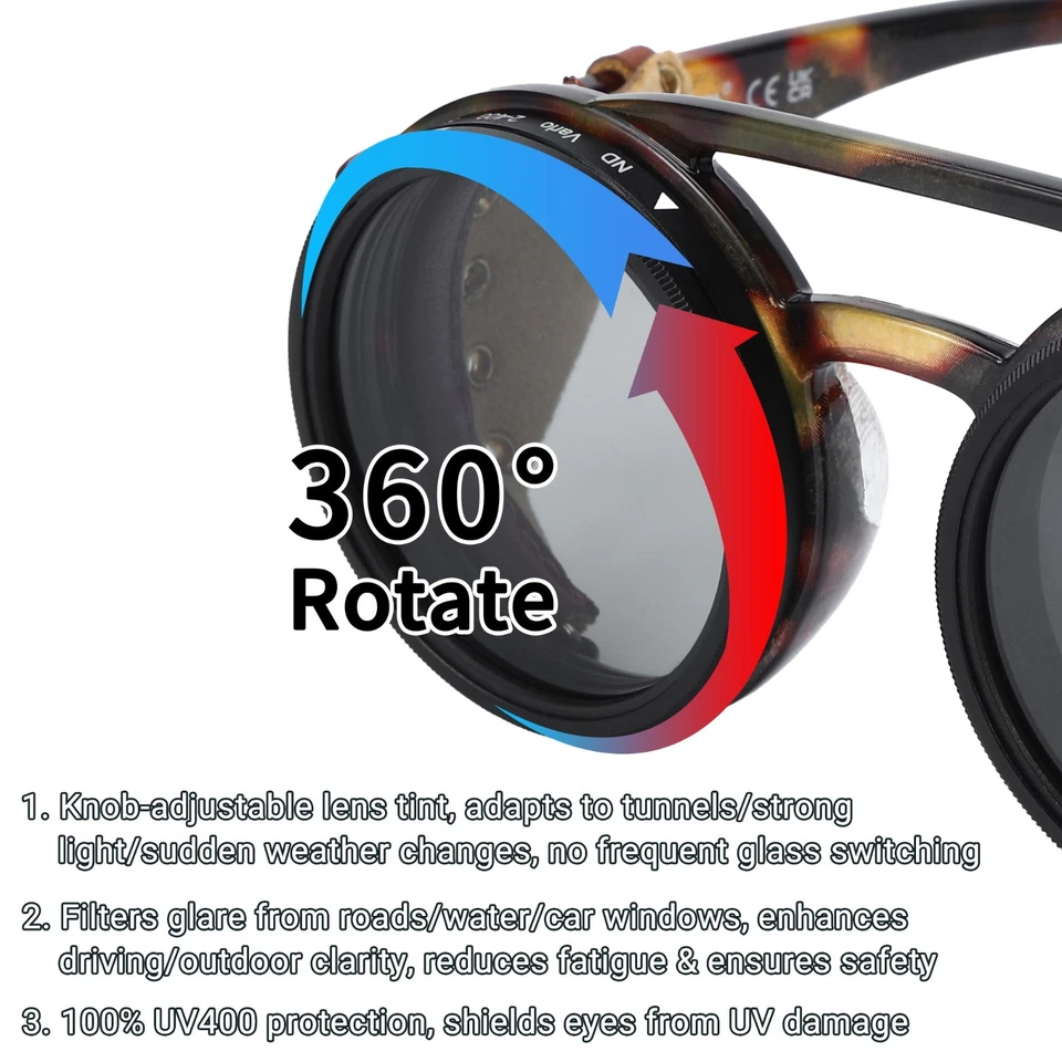 Gafas de sol polarizadas redondas retro - UV400, antirreflejo para uso en exteriores Foto 4 de 4