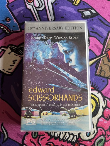 VHS New Sealed Edward Scissorhands Video Rare 10th Anniversary Edition PAL - Picture 2 of 6