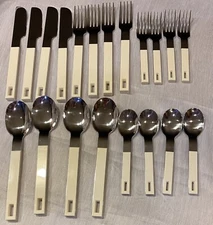 ANNOVA 20 Pieces Stainless Steel Flatware Cutlery Set White Handles Fork Spoon