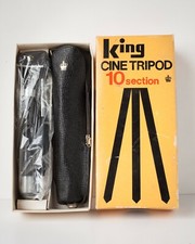 Vintage NOS King 10 Section Telescopic Cine Tripod w/ Case