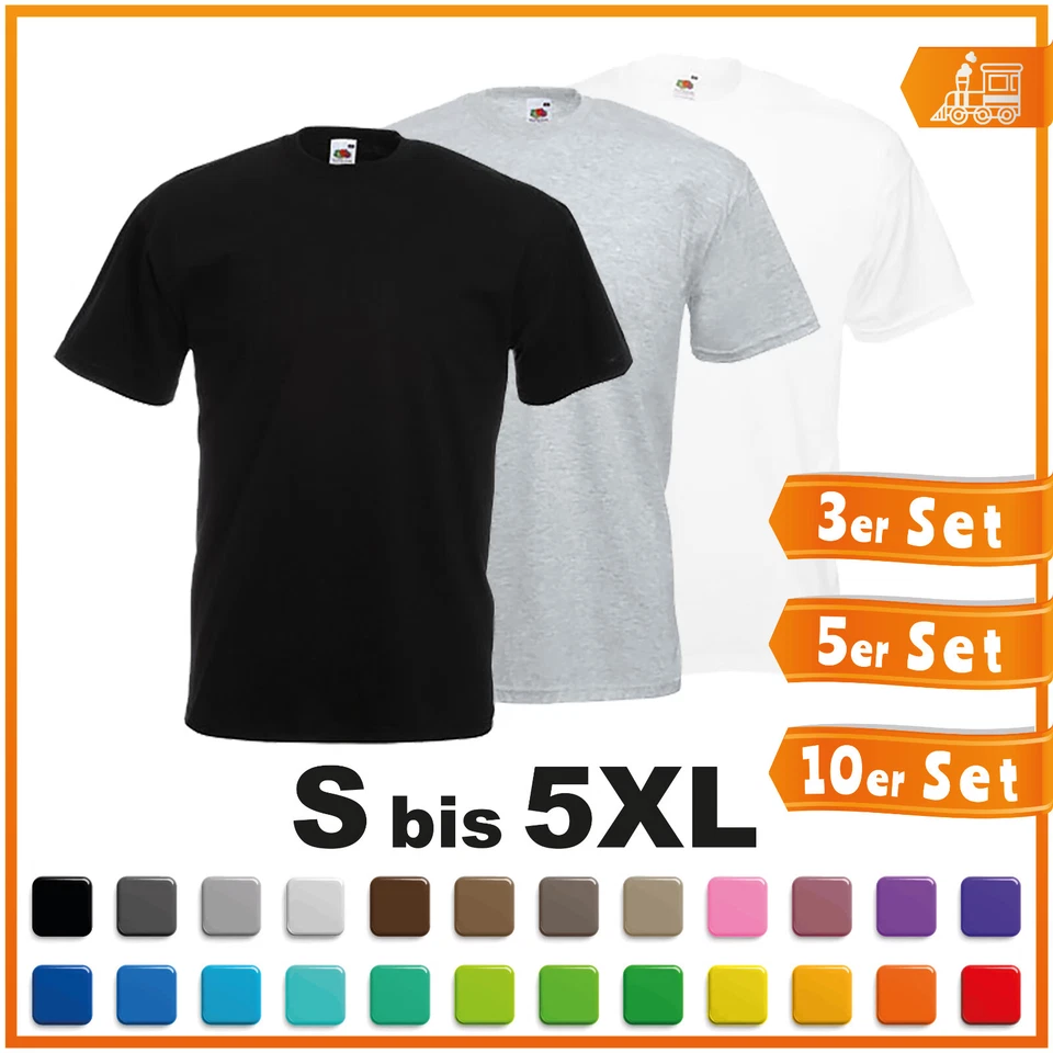 3er, 5er, 10er Sparpack Fruit of the Loom Valueweight T Herren T-Shirt Mehrpack - Bild 1 von 4