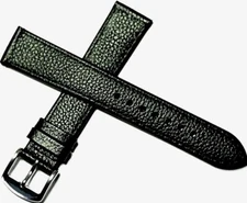 LEATHER WATCH STRAP BLACK 12-20MM HIGH QUALITY MADE BY ROCHET ZRC FRANCE
