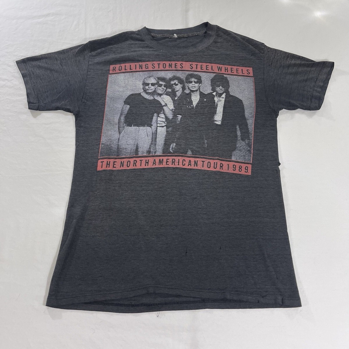 Vintage Rolling Stones M T-Shirt NO TAG Single Stitch STEEL