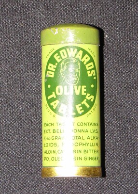 Dr. Edwards Olive Tablets empty tin~Laxative, Oliive Tablet Co., Columbus, OH