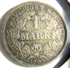 1905-A Germany 1 Mark Extra Fine+ KM-14 90% Silver