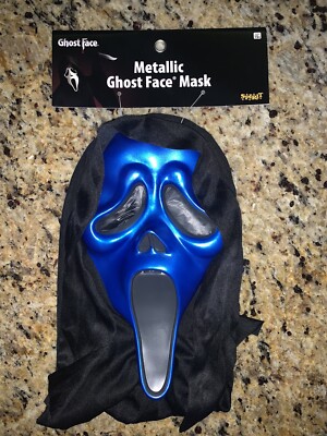 Scream Ghostface Rare Blue Metallic Mask Fun World In Hand
