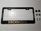 Honda Gold Black  Stainless Steel License Plate Frame