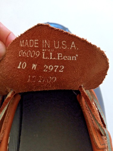 L.L.BEAN Women's Bean Boots, Rubber Mocs,Tan/Navy Size 10 NEW - Picture 5 of 7