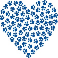 30 Custom Blue Paw Heart Personalized Address Labels