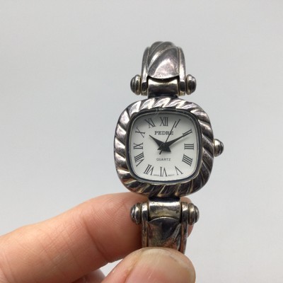Vintage Pedre Watch Women 22mm Silver Tone Square Open Cuff  display picture 1