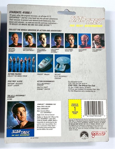 Vintage Star Trek The Next Generation Commander William Riker & Tasha Yar 1988 - Foto 10 di 10