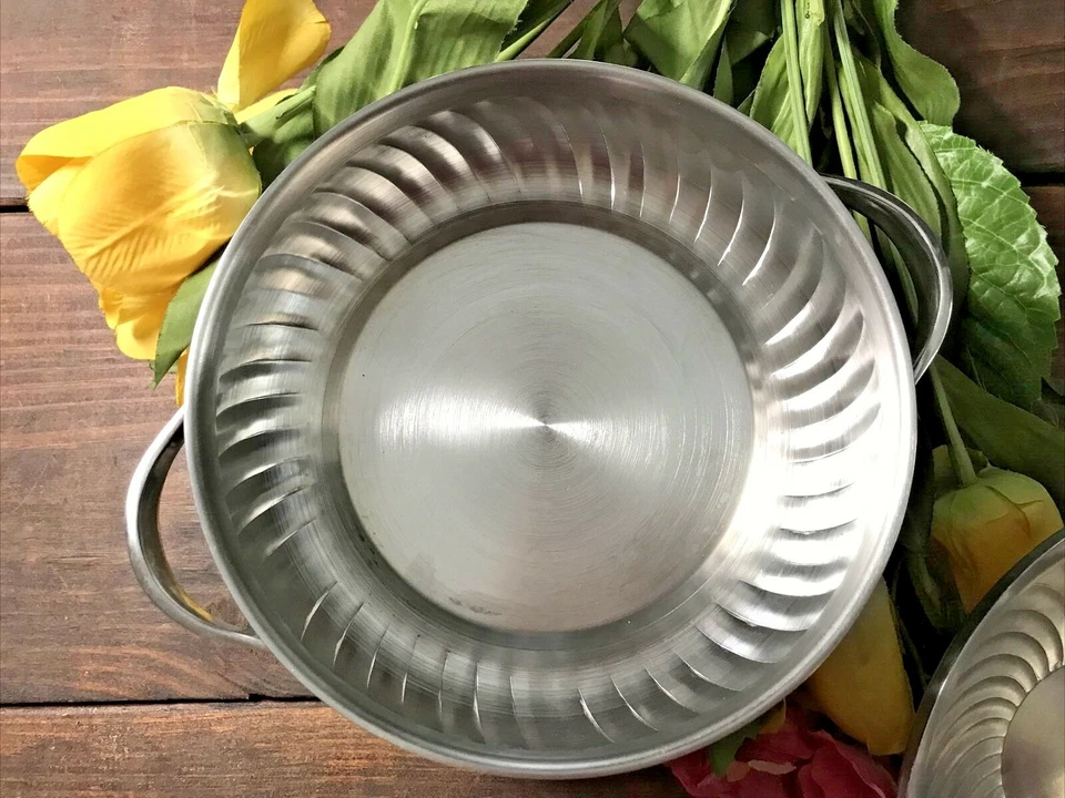 Yamazaki Two Handle Covered Silver Metal Serving Dish w/Lid~JAPAN~Nice Tableware - Image 4 of 4