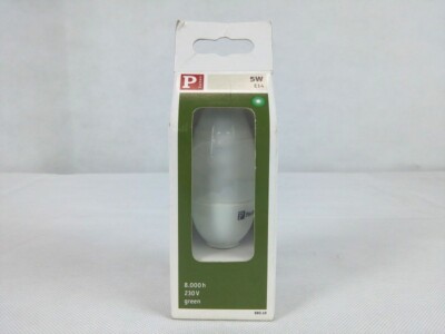 5W Paulmann 880.49 candle candle, ESL energy saving lamp, E14, green, EEK:D