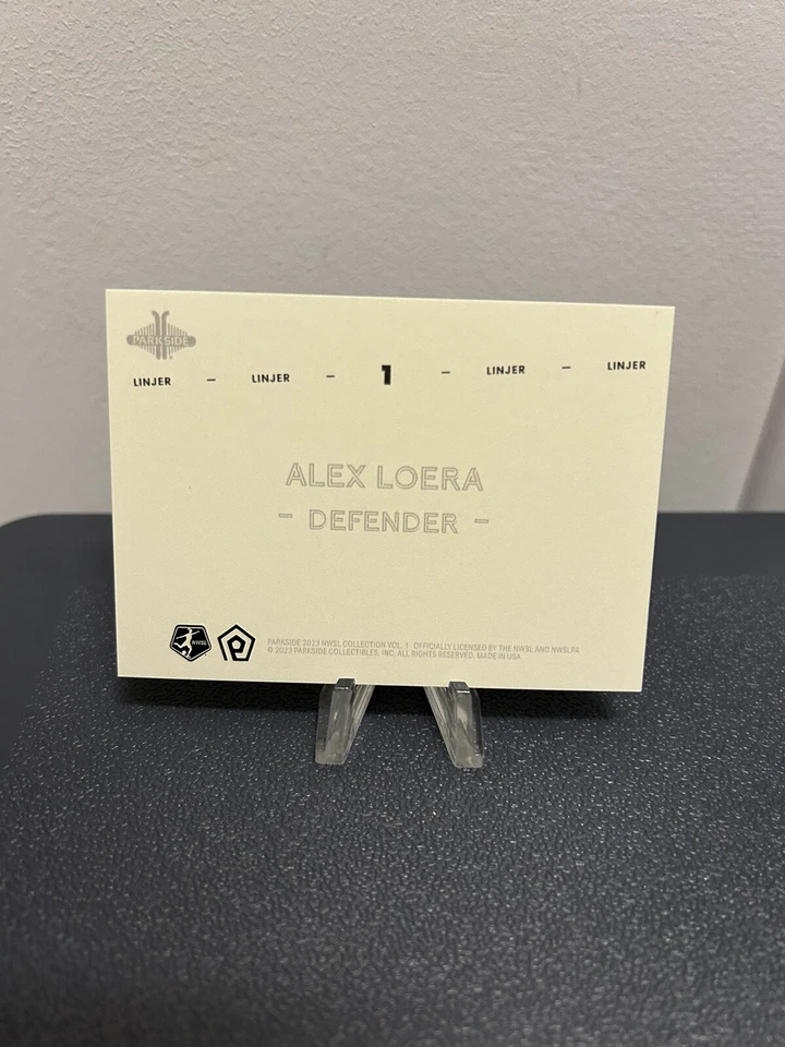 2023 Parkside NWSL Linjer #1 Alex Loera /100 KC Current - Image 4 of 4