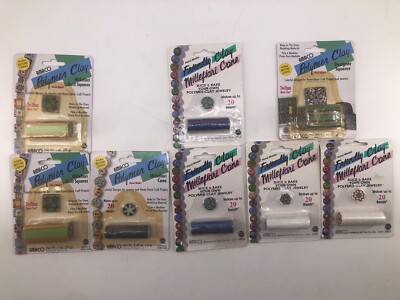 VTG (1990s) AMACO Friendly Clay Slice & Bake Polymer Jewelry Millefiori Lot 8