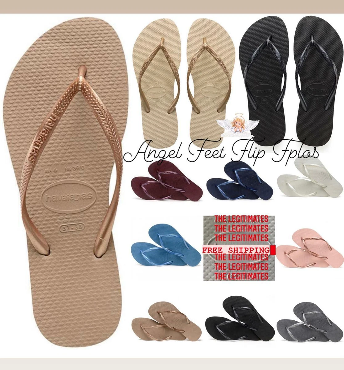 Original HAVAIANAS Flip Flops Women Slim Various Colors