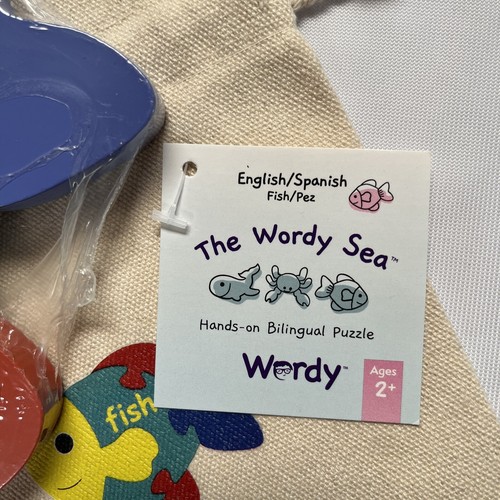 Wordy Bilingual Puzzle Toddlers Fish Early Childhood Education Toy Spanish - Picture 2 of 7