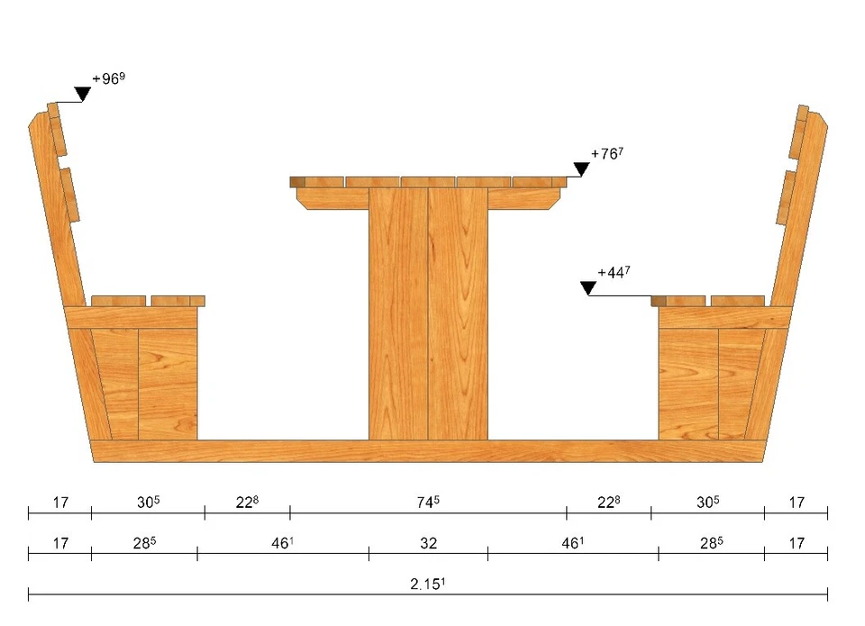 Gartenmöbel Massivholz Sitzgruppe rustikal für 2 Pers mit Rückenlehne Partytisch - Bild 3 von 4