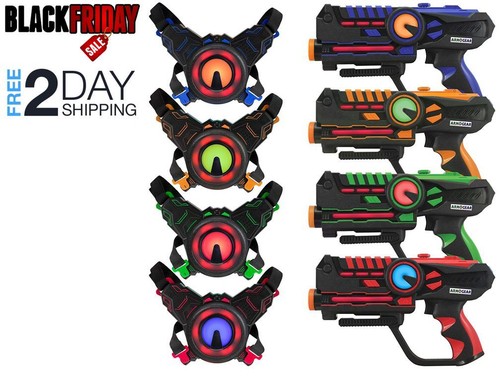 Blasters y chalecos con etiqueta infrarroja ArmoGear - Mega paquete de 4 Laser Battle 711181926699 | eBay