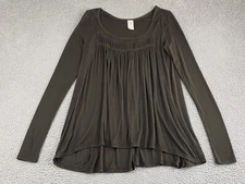 We the Free People Womens Small Brown Tunic Top Long Sleeve So SOFT Rib Knit NEW