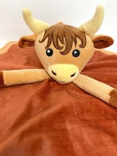 Highland Cow Baby Girl Security Blanket-Floral Highland Cow Lovey-Baby Nursery S