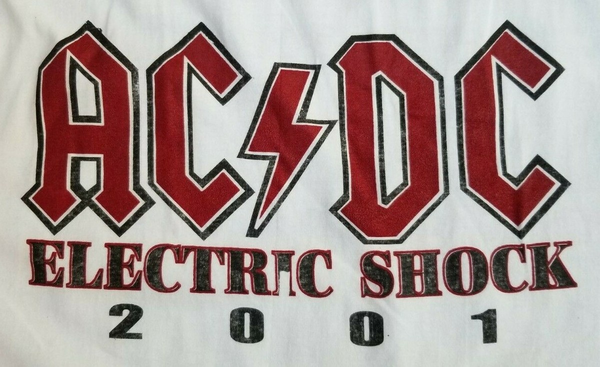 Vintage AC/DC World Tour 2001 Electric Shock T Shirt - Size Vintage AC/DC World Tour 2001 Electric Shock T Shirt - Size