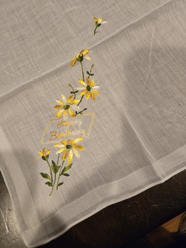 Lot of Vintage Hankies Embroidered Flowers Hanky Embroidered - Picture 7 of 13