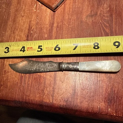 Unique Antique Bowie Style Butter Knife Hallmarked Civil War Era ?