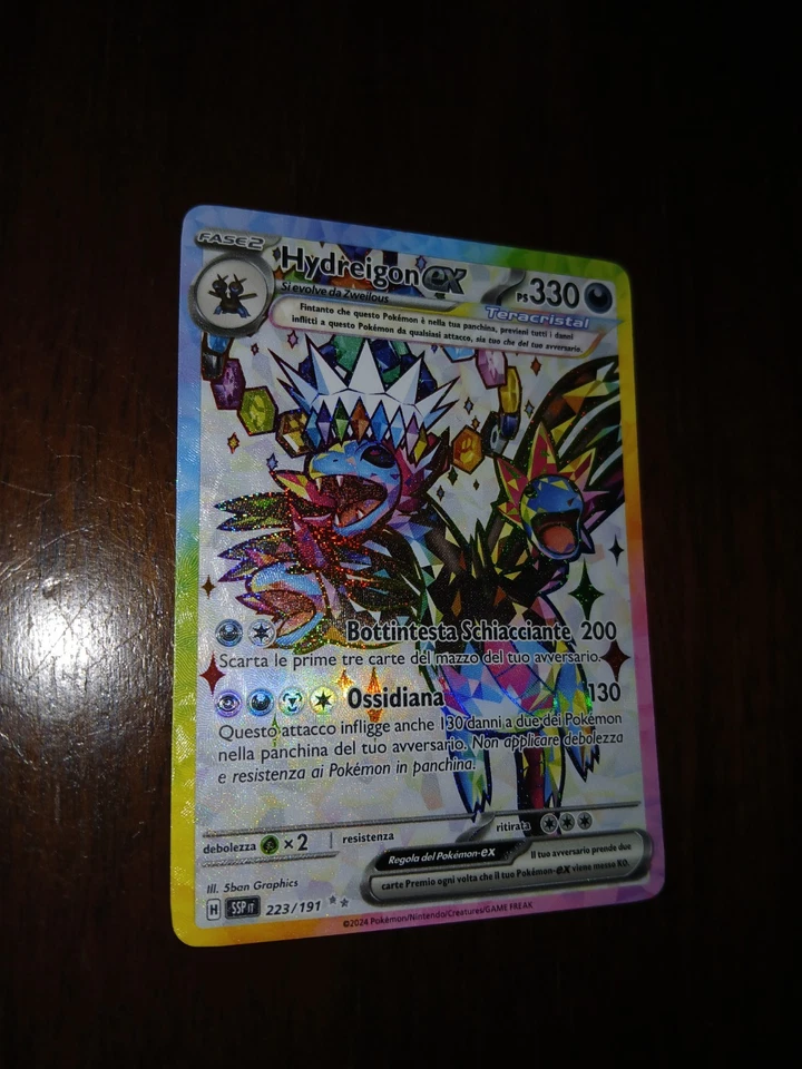 Carte Pokemon Hydreigon Ex 223/191 Ita Rara Teracristal Scintille Folgoranti SSP - Immagine 3 di 4
