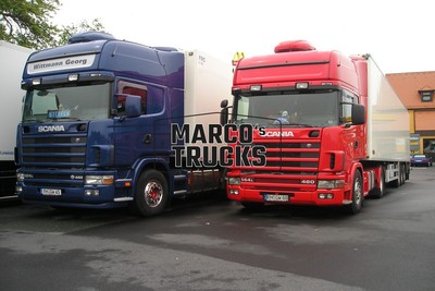 LKW Foto Scania 164L 480 Kühlsattelauflieger Deutschland blau Wittmann Ge #d9yn