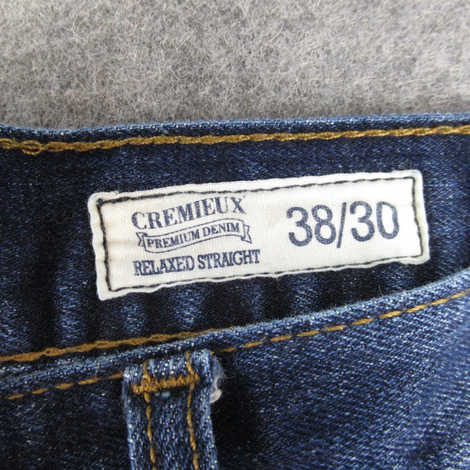 Cremieux Men's Jeans Relaxed Straight Blue Denim 38x30 Cotton Stretch - Image 3 of 4