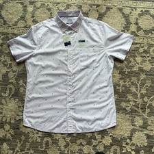 Croft & Barrow Slim Fit Performance Woven Button Up Shirt Mens L Pink Anchor NEW