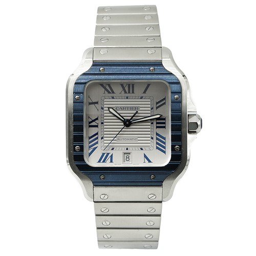 Cartier Santos de Cartier CRWSSA0047 Blue PVD Bezel B&P 2022 Stainless Steel