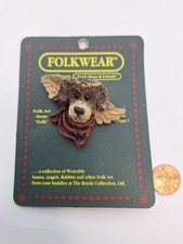 New Vintage Boyds Bears Ralph Angelpooch Folkwear Brooch Pin 2669