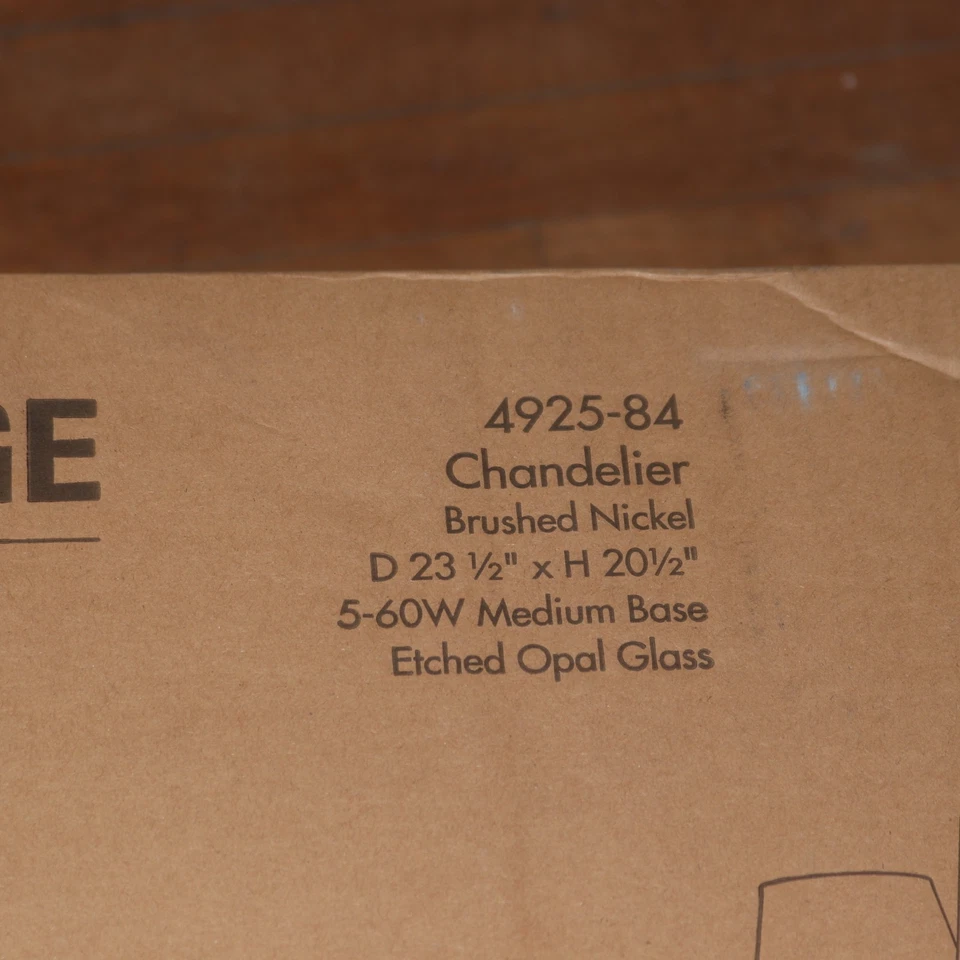 Lámpara de araña Minka Lavery Shyloh 5 luces 300 vatios totales níquel cepillado Foto 3 de 4