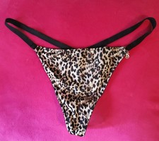 Victoria's Secret Vintage Y2K V-String Leopard Thong Panty VS Charm One Size OS