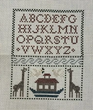 Noah's Ark ABC Cross Stitch Finished Unframed