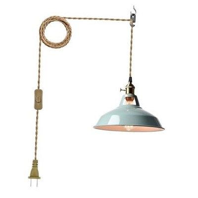  Modern Macaron Plug-in Plendant Light,10.6-Inch Hanging Light Sea Blue