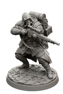Trench Crusade Sniper Resin Mini D&D 3D Printed Fantasy TTRPG Miniature 35mm