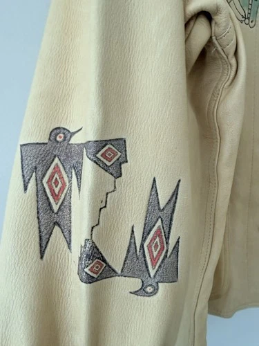 VTG 80s Ralph Lauren Country Hand Painted Leather Jacket Authentic Dry Goods USA image 8